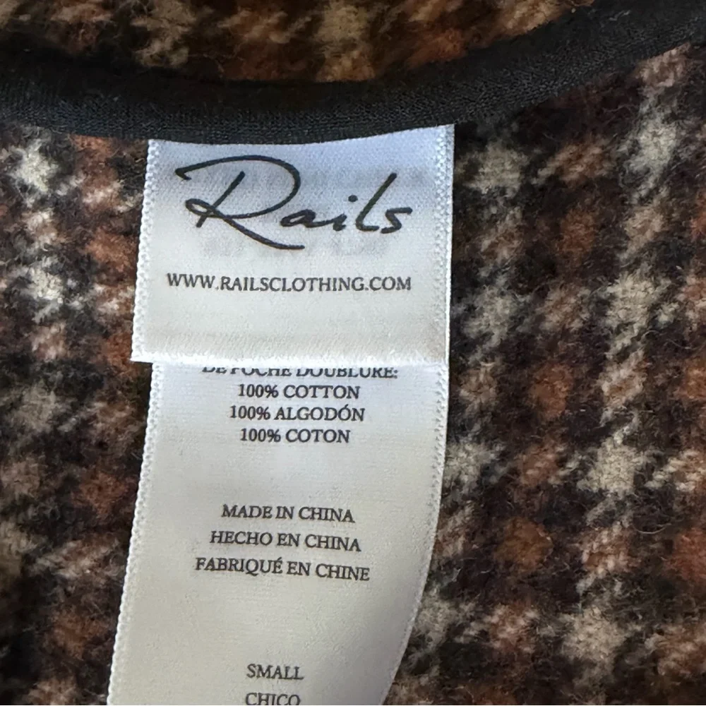 RAILS Mixed Plaid Mini Skirt Houndstooth Wool Blend Brown Black Size Small - Picture 7 of 9